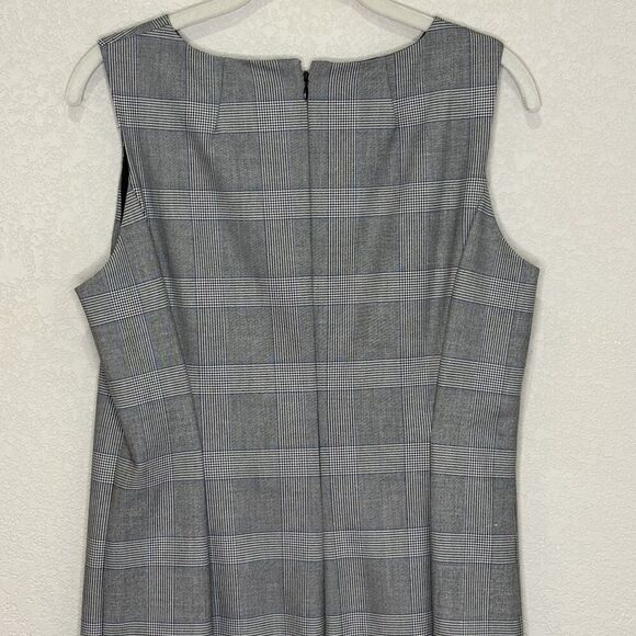 J Crew Dress Womens 8 Gray Plaid Sleeveless Sheath Business Career AC409 FA19 - Picture 7 of 12